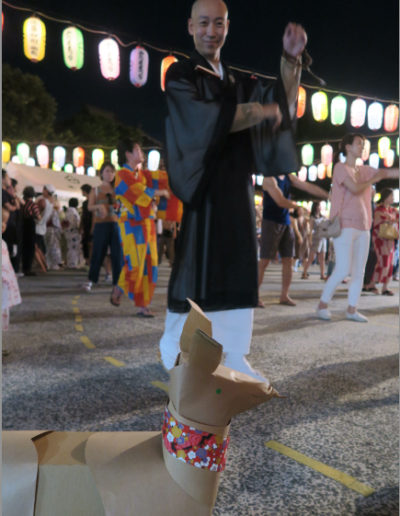 Monk dancing with Tokyo Dog