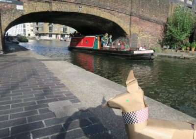 Canal boat on Regent's Canal with DOGTokyo2017. Photograph taken by Akane Takayama.